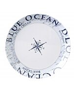 Desserttallrik melamin Brunner Belfiore diameter 20 cm färg vit blå grå