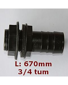 Tankgenomföring rak3/4" 25 mm