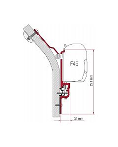 Adapterkit 3 delar till väggmarkis Fiamma F45 S F45 L Eriba Touring