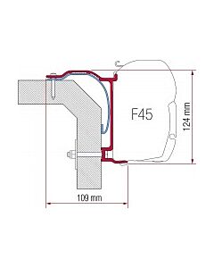 Adapterkit 3 delar till väggmarkis Fiamma F45 S F45 L Laika X
