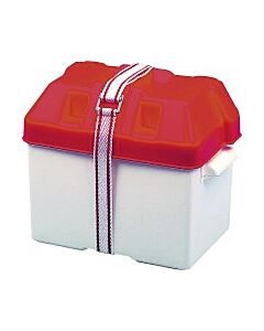Batteribox, mod. standard röd vit