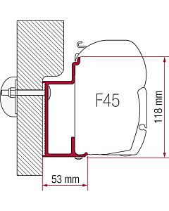 Adapter till väggmarkis Fiamma F45 S F45 L 450 cm Eura Mobil Karmann