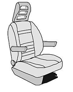 Bilklädsel Isri Atessa-stol med dynor för Fiat-chassi t.o.m. 5 2014 plysch 2 delar sand