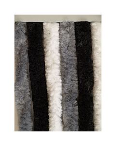 Trefärgad dörrgardin, vit/grå/svart