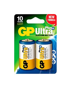 GP Ultra Plus Alkaline LR20 D batteri. Paket med 2 st.