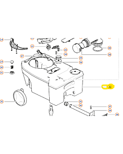 Holdingtank C 250 260 med hjul till toaletter med ompumpningsmekanism