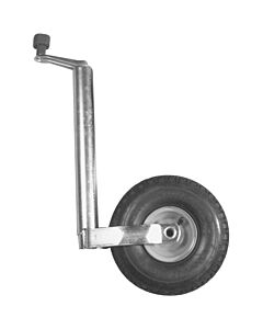 Stort stödhjul, 48 mm Vev, kraftig design med metallfälg och pneumatiskt hjul