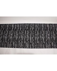 Andningsbar golvmatta, svart/grå/ljuskrona. L 3,5 x 2,5 meter.