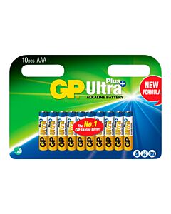 GP Ultra Plus Alkaline LR03 AAA batteri. Paket om 10 st.