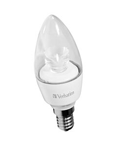 Verbatim LED-ljuslampa, transparent, E14-sockel, 5,0 W