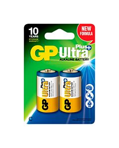 GP Ultra Plus Alkaline LR14 C batteri. Paket med 2 st.